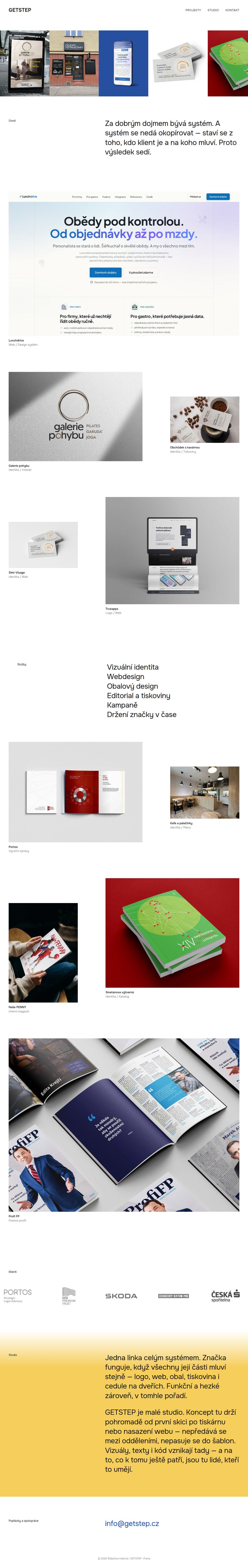 Celá homepage nového webu ve zmenšení, stejné měřítko